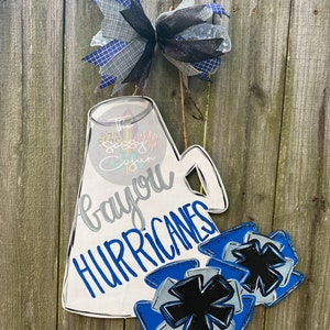 Cheerleader door hanger | Pom Pom Door Hanger | Megaphone | Cheer Door Hanger | Cheer gift | Football door hanger