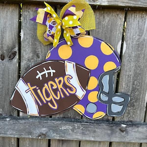 Football door hanger | Friday night lights | Tiger football door hanger | customized football door hanger | Football Mom