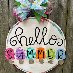 Hello summer door Hanger | Popsicle door hanger | Summer Door Hanger | ice cream door hanger | popsicle decor | Summer Door sign
