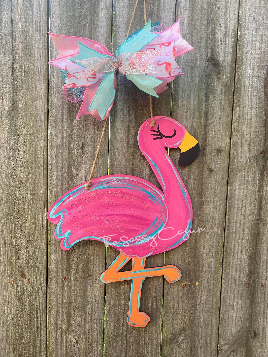 Michelle's Art Box Festin' Flamingo Door Hanger main image 0