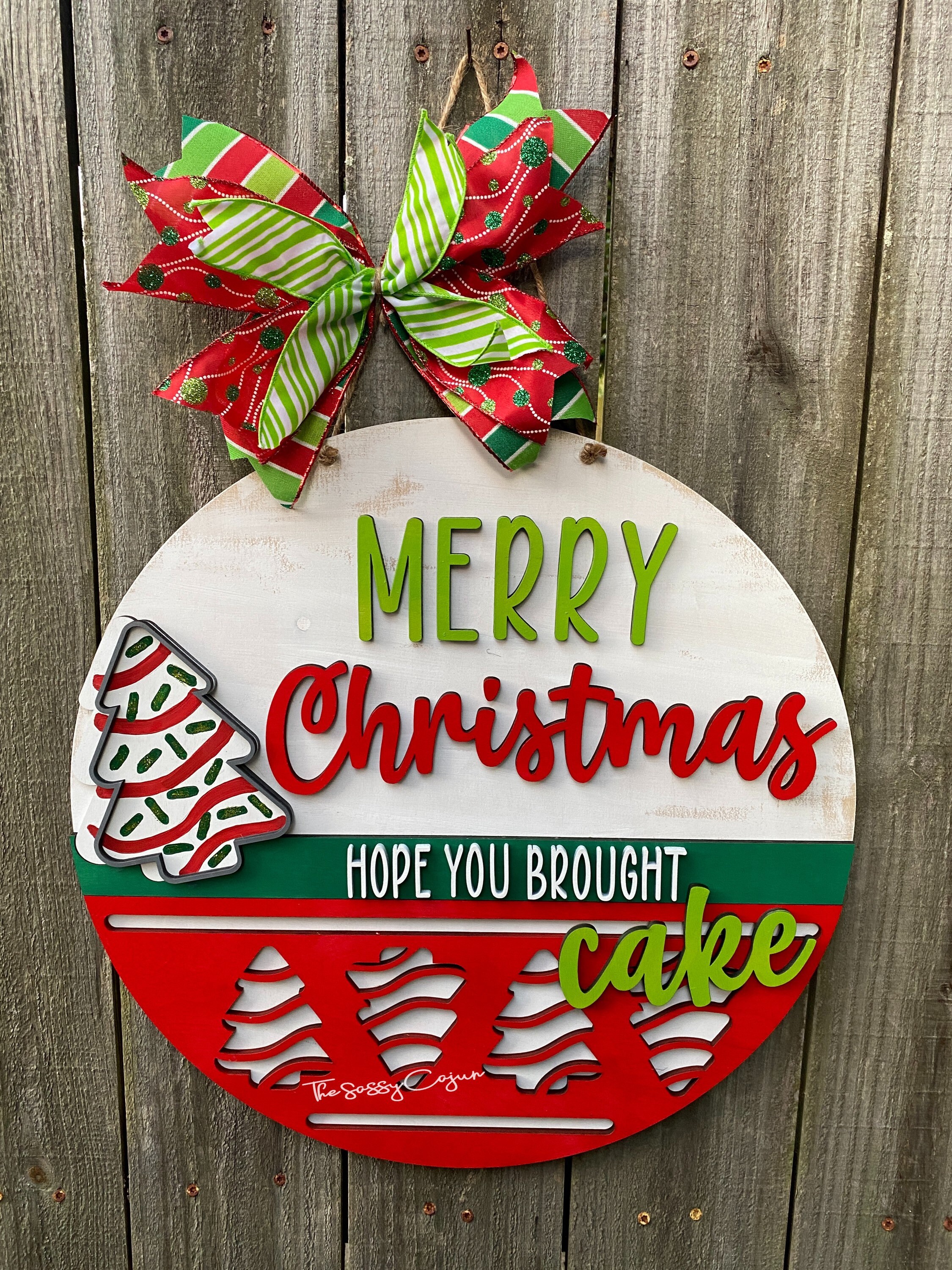 Cute Christmas Little Debbie Cake Christmas Tree Door Hanger NOLA — Home  Malone