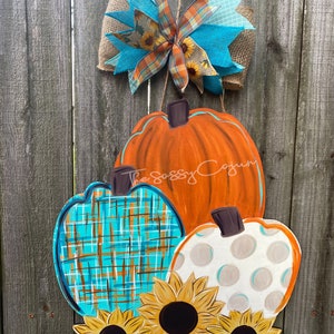 Sunflower Door Hanger | Fall Door Hanger | Pumpkin Door Hanger | Hello Fall | Pumpkin | Sunflower Pumpkin | Fall Door Hanger | Fall Decor