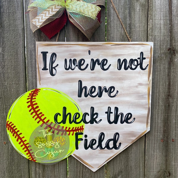 Softball Door Hanger | Baseball Door Hanger | Ball Field | Ballfield | Ball field Door Hanger | At the Ball field | Softball | Baseball