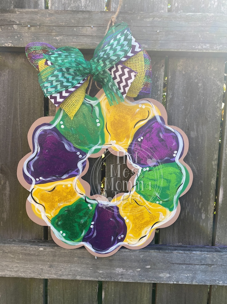 Beaded Mardi Gras Tree Door Hanger main image 1