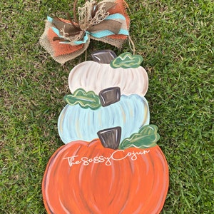 Pumpkin Door Hanger | Triple Pumpkins | Pumpkin Decor | Fall Door Hanger | Fall Decor | Leopard Pumpkin | Leopard Door Hanger | Hello Fall