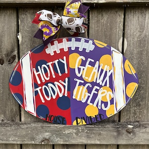 College football door hanger | House divided door sign | Personalized football door hanger | split decision door hanger | Football sign