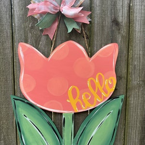 Tulip Door Hanger | tulip door sign | Spring door hanger | Hello Spring Door Hanger | Summer door hanger | Tulip sign | hello door hanger