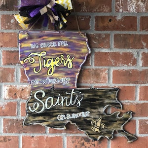 Louisiana football sign | Louisiana State | New Orleans door hanger | Louisiana Decor
