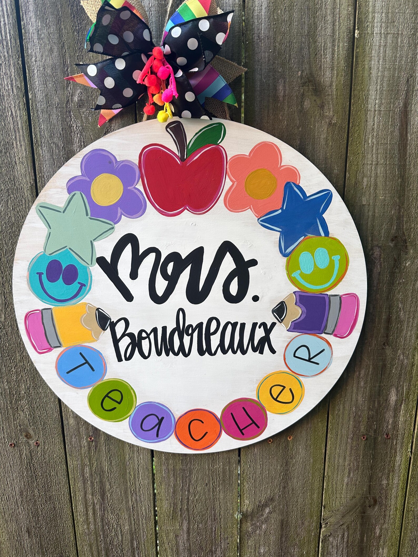 Personalized Teacher Door Hanger: Hand-painted Classroom Decor - Etsy