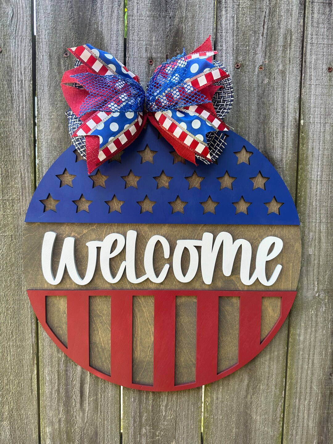 USA Flag Door Hanger USA Patriotic Stars and Stripes Patriotic Door