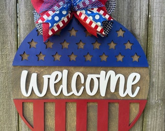 USA Flag door Hanger | USA | patriotic | Stars and Stripes | patriotic door hanger | July 4th | Americana | welcome Door Hanger