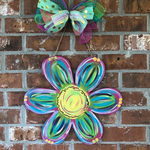 Bright Whimsy Flower | Everyday door hanger | summer door hanger | Spring Door Hanger | flower | door hanger | painted Door Hanger