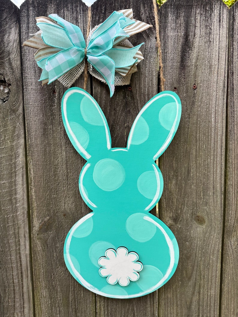Polka Dot Bunny Door Hanger Bunny Door Hanger Easter Door Etsy