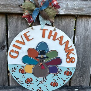 Thanksgiving door hanger | Turkey door sign | Thanksgiving Wreath | Turkey Door hanger | Thankful door sign