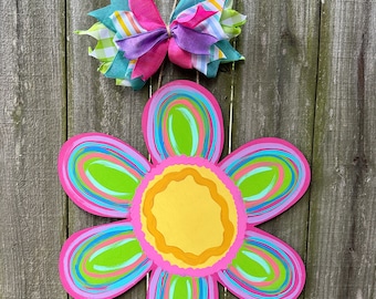 bright flower door hanger | flower door sign | floral door hanger | floral wreath | spring door hanger | summer door hanger | Summer sign