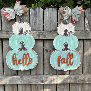Double door fall hangers | Double Door Fall Signs | Hello Fall Door Hanger | Fall Door Sign | pumpkin door hanger | fall Wreath