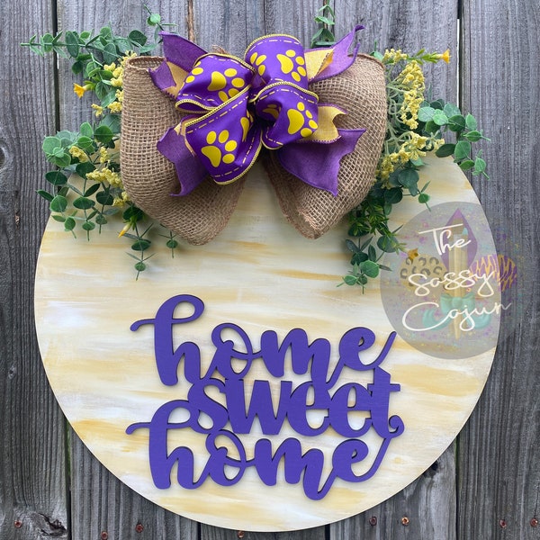 Louisiana Tigers Door Hanger: 18" Round Welcome Decor