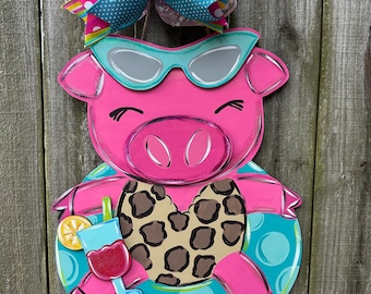 Hello Summer Pool Float Door Hanger: Beach Condo Decor