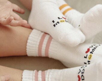 MommyDaddy Kids Cotton Crew Socks, Kids fashion, 6 colours, Mix Match