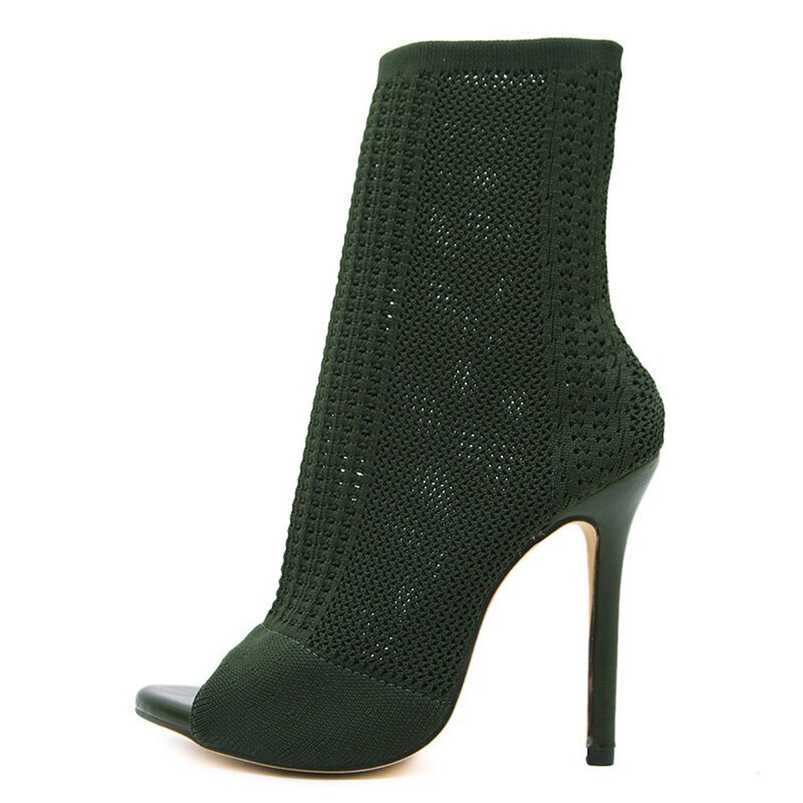 peep toe booties with socks