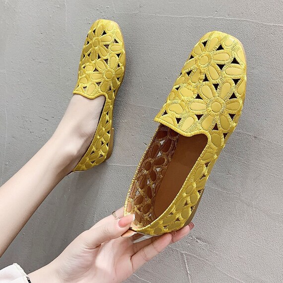 Yellow loafers ladies Clearance