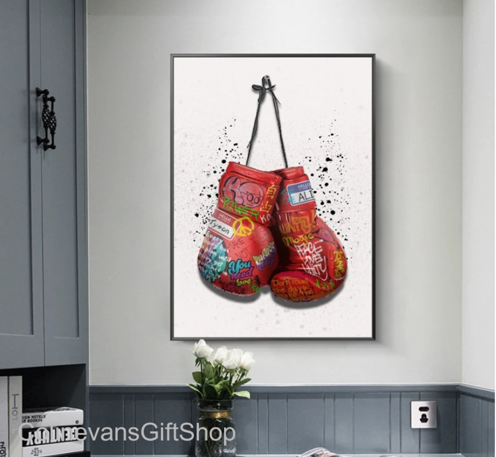 Boxing Gloves Graffiti Art Canvas Poster Float Like A Etsy