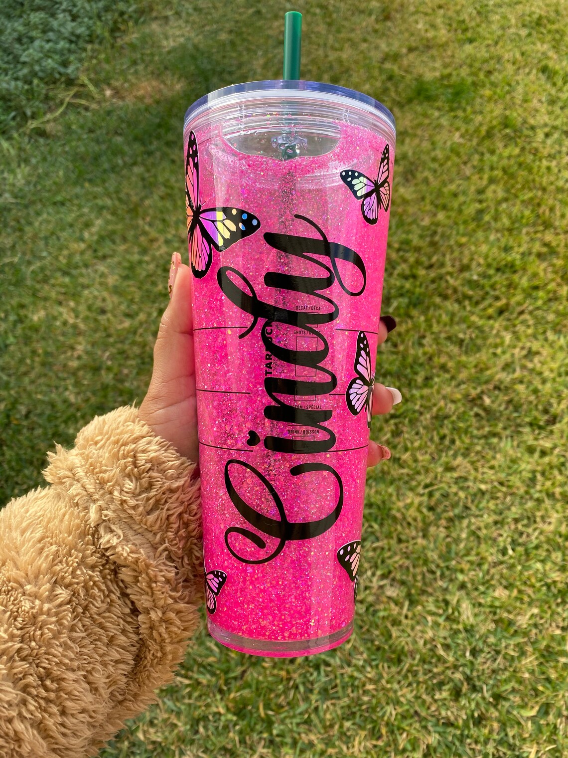 Custom Butterfly Glitter Tumbler Etsy