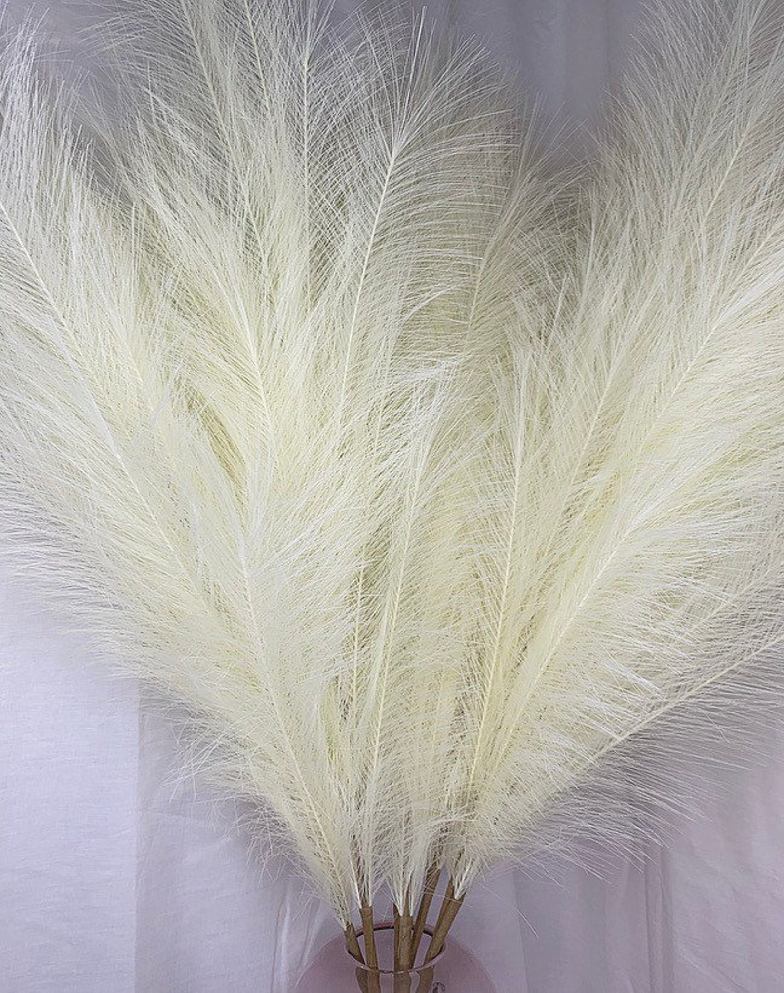 3 stems EVERLASTING faux pampas grass light Ivory pampas Etsy