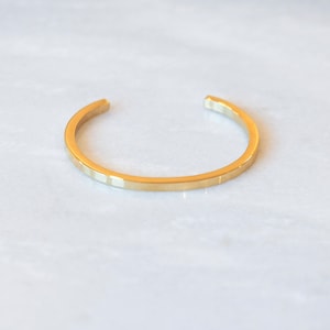Gold Bracelet - Open Cuff Bracelet - Gold Cuff Bracelet - Gold Stainless Steel Bracelet - Layer Bracelet - Gold Layer Bangle - Stack Bangle