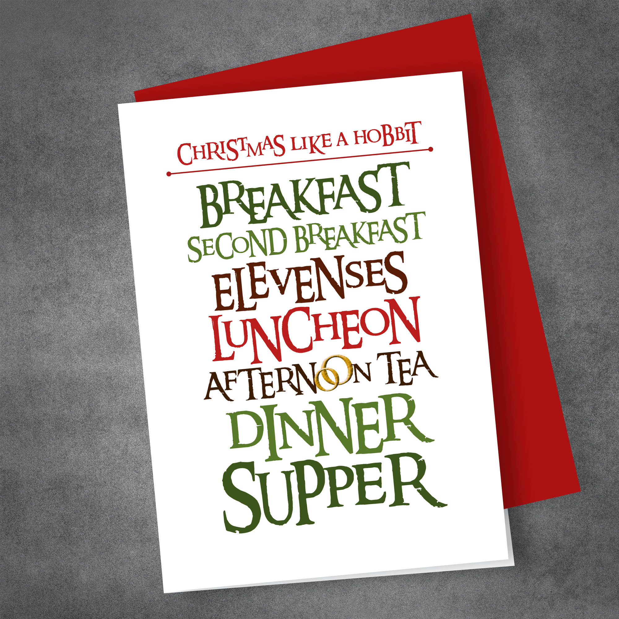 Christmas Like a Hobbit, Hobbit Meal Plan, Hobbit Second Breakfast, JRR Tolkien, the Hobbit, Lord of the Rings, Christmas Card, Send Direct - Etsy christmas-like-a-hobbit-hobbit-meal-plan-hobbit-second-breakfast-jrr-tolkien-the-hobbit-lord-of-the-rings-christmas-card-send-direct-etsy