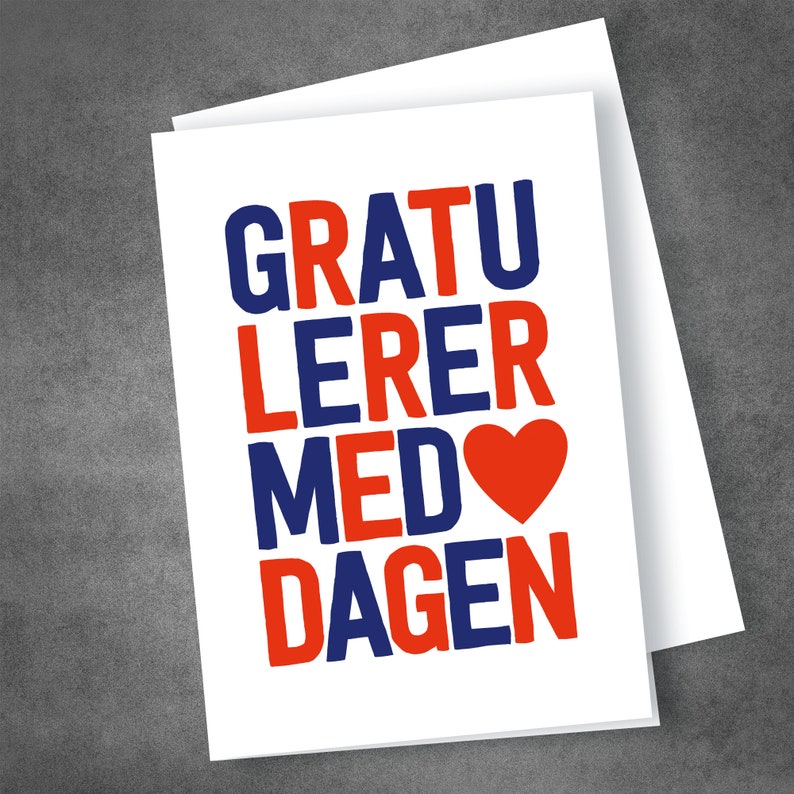 Gratulerer Med Dagen, Norwegian, Swedish Celebration Card, Norsk, Syttende Mai, Norge, Skandi, Send Direct image 1