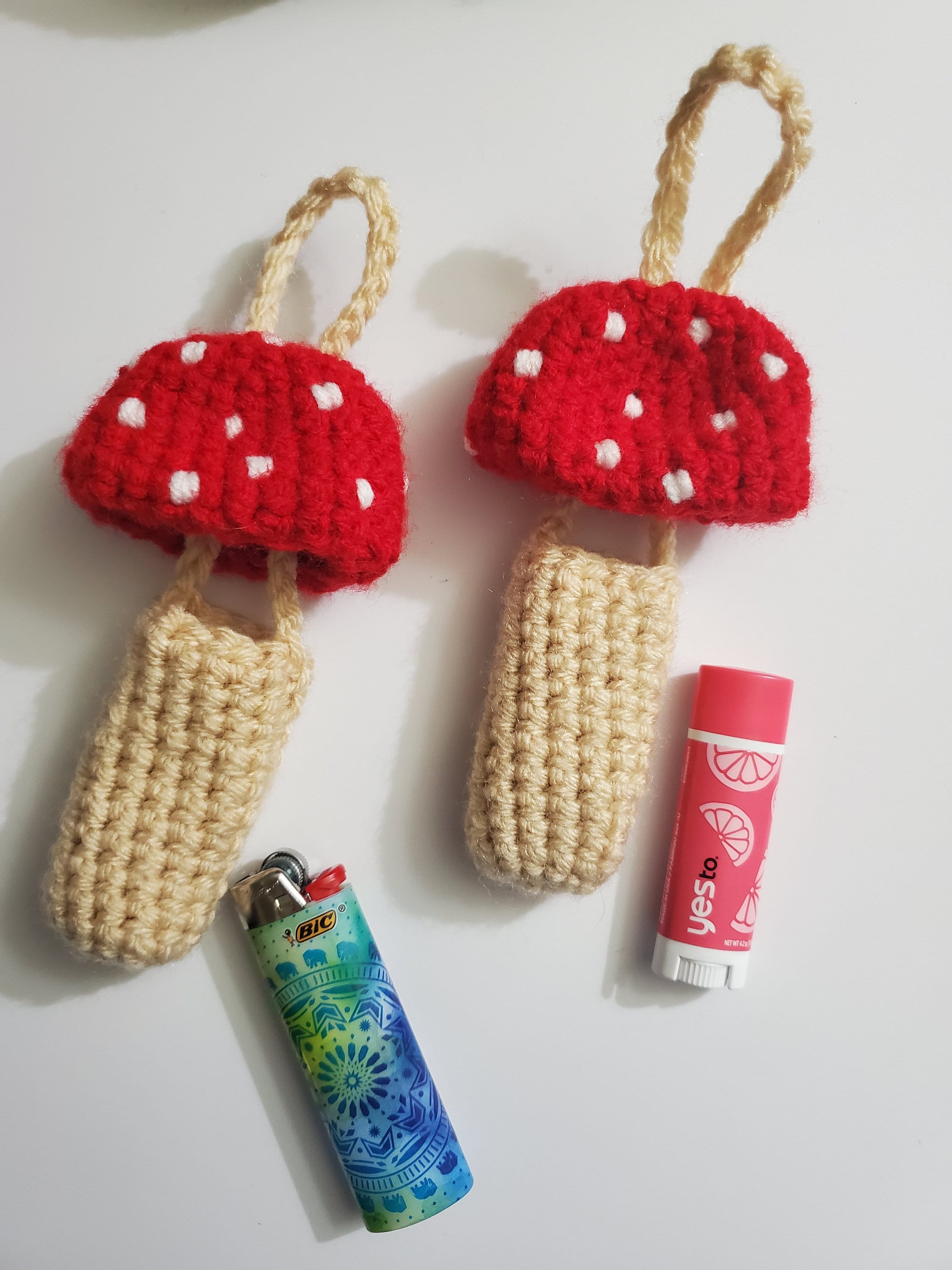 Crochet Mushroom Pouch/ Lighter Holder/ Lip Balm Holder/ Etsy UK