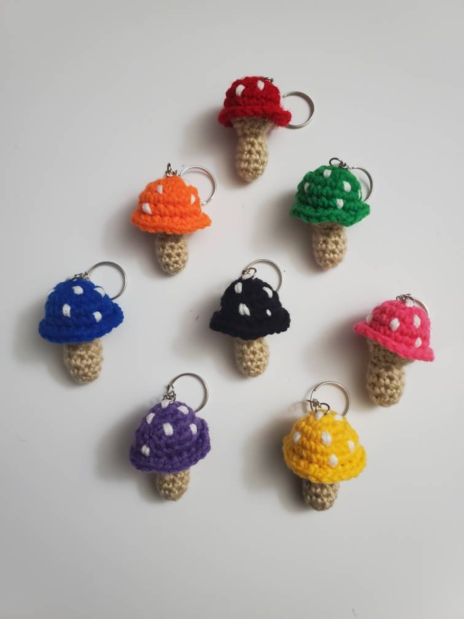 Crochet Mushroom Keychain / Mushroom Keychain / Crochet Etsy