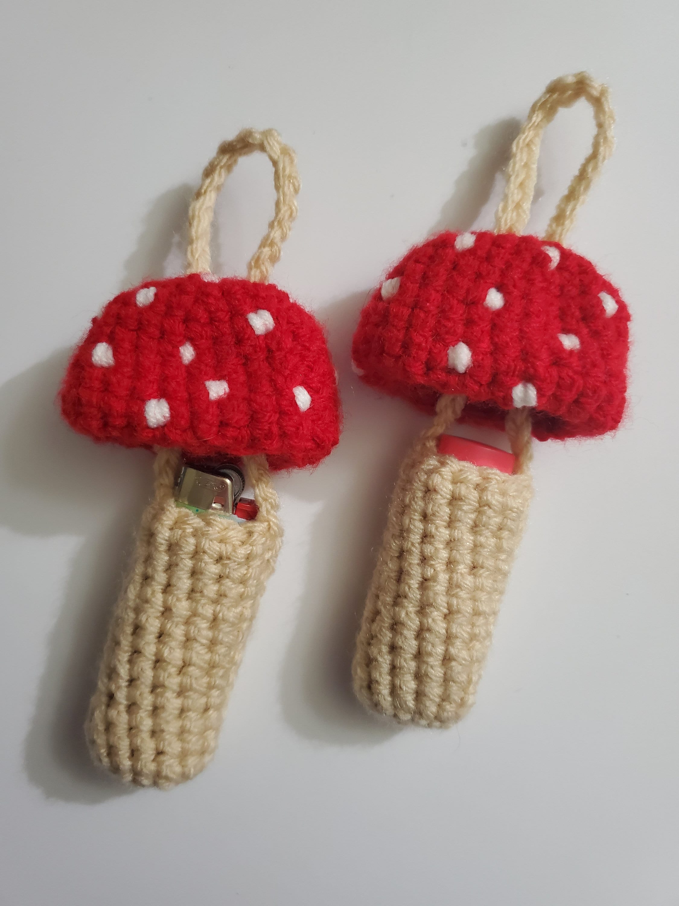 Crochet Mushroom Pouch/ Lighter Holder/ Lip Balm Holder/ Etsy