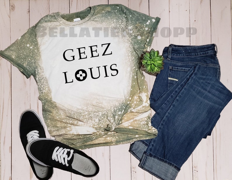 Geez Louis Unisex T-shirt Bleached Tee Designer Inspired Tee