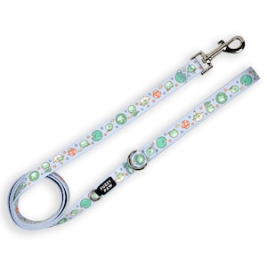 Correa para perro de 1,5 m con diseño de ranas y hongos kawaii, color azul