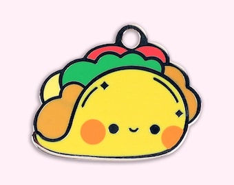 Pet ID Tag - Taco - Cute Taco Dog Tag - Kawaii Taco Pet Tag - Taco Cat Tag - Custom Engraved Tags