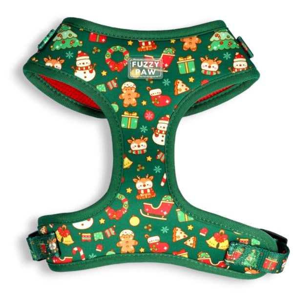 Adjustable Harness - Christmas Spirit, Cute Festive Dog Harness