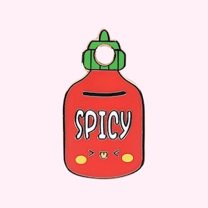 Cute Spicy Hot Sauce Bottle Pet ID Tag for Dogs and Cats Chilli Hot Sauce Sriracha Dog Tag Kawaii Dog Tag image 1