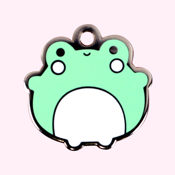 Pet ID Tag - Frog - Enamel pet tag for dogs and cats. Free custom engraving included