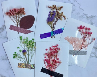 Real Dried Flowers Greeting Card | Floral Stationery Gift