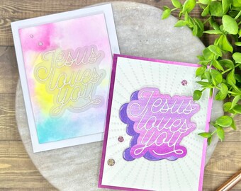 Jesus Loves You Greeting Card | Sparkle Gem, Inspirational Note