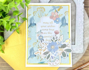 Handcrafted Floral Greeting Card | Birthday, Wedding, or Special Day