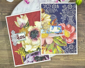 Flower Collage Greeting Card | Flea Market Floral Note Card
