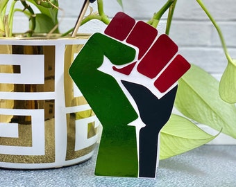 Black History Month Card | Raised Fist Greeting Card, Afro Colors