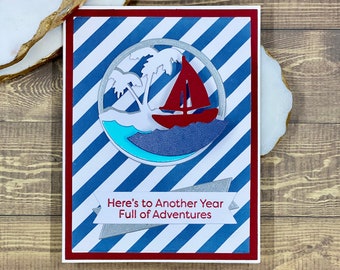 Nautical Sailing Boat Birthday Card | Sailing Adventure Greeting