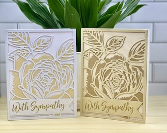 Rose Sympathy Card | Embossed Floral Bereavement Note