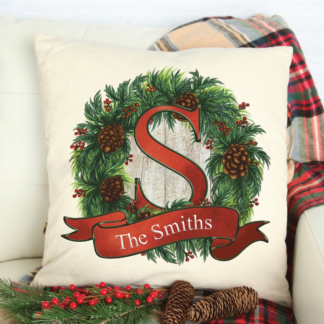 Personalized Christmas Pillow Cover With Name, Personalized Christmas