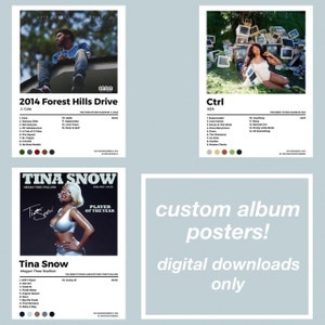 Custom Album Cover Poster, Choose Your Album Cover, Minimalist Album Posters, Gift Ideas, Easy Custom Poster