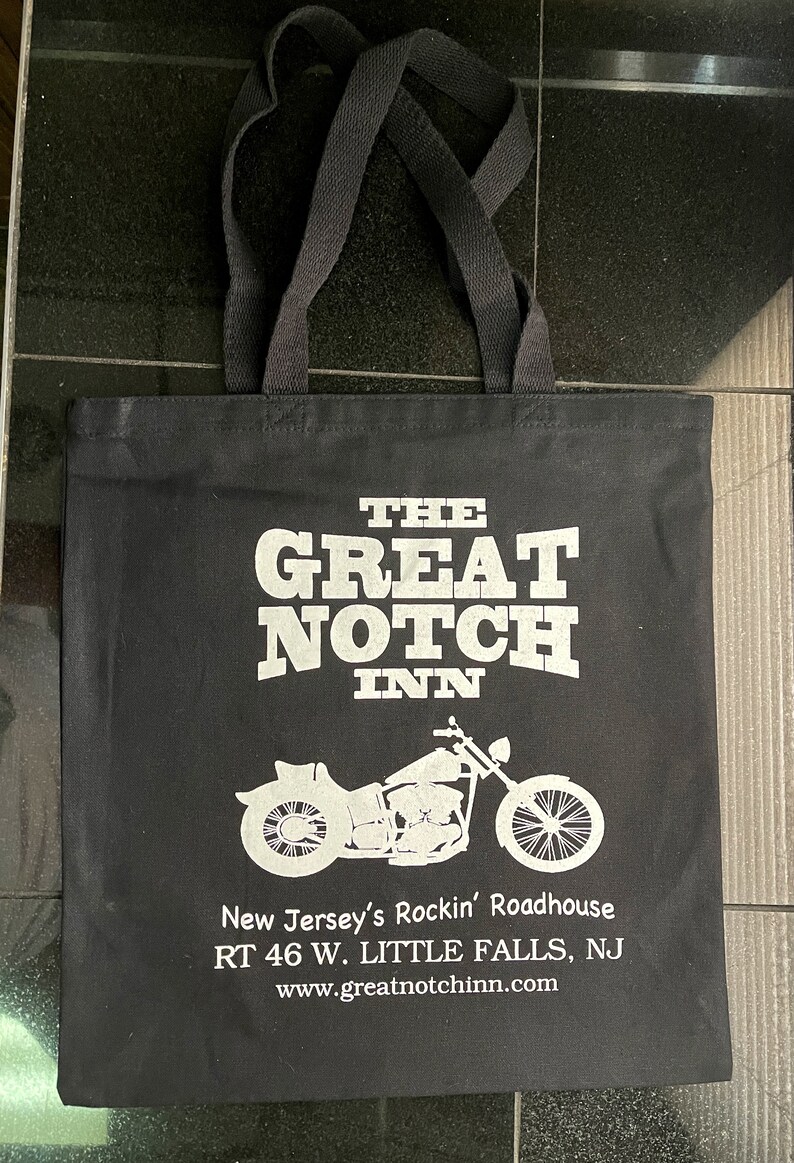 heavy 12oz reusable medium size Limited Quantities! shopping tote bag Great Notch Inn NJ/'s Rockin/' Roadhouse!